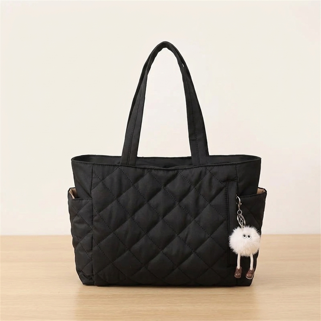 black nylon large capacity totebag for work