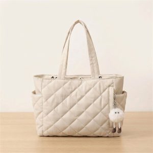 offwhite nylon large caapcity tote bag offwhite nylon large capacity everyday tote bag for work